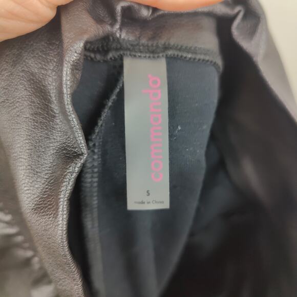 Commando Faux Leather Jogger Pants Womens Small Black Pull On Glam Y2K Punk‎ Emo - Picture 6 of 8